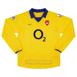 Maillot Arsenal Exterieur 2003 2004 Pires Manches Longues