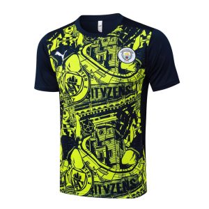 Ensemble Maillot Short Manchester City 2024 2025 Jaune Noir