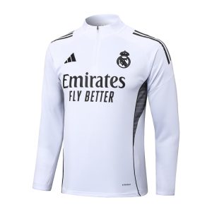 Survetement Real Madrid Training 2024 2025 Blanc Noir