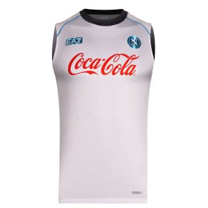 MAILLOT NAPLES 2025 2026 TRAINING ARGENT SANS MANCHES (1)