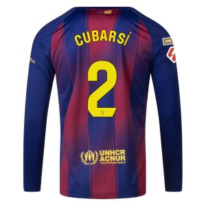Maillot Barca Domicile 2025 2026 Cubarsi Manches Longues La Liga