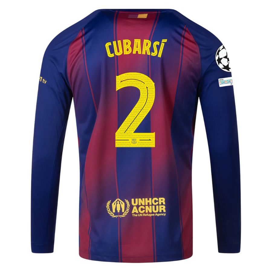 Maillot Barca Domicile 2025 2026 Cubarsi Manches Longues UCL