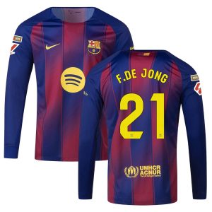 Maillot Barca Domicile 2025 2026 De Jong Manches Longues La Liga