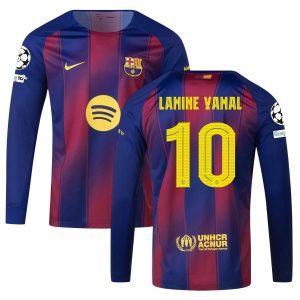 Maillot Barca Domicile 2025 2026 Lamine Yamal Manches Longues UCL