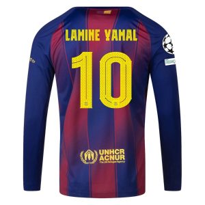 Maillot Barca Domicile 2025 2026 Lamine Yamal Manches Longues UCL