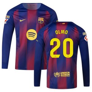 Maillot Barca Domicile 2025 2026 Olmo Manches Longues La Liga