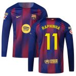 Maillot Barca Domicile 2025 2026 Raphinha Manches Longues La Liga
