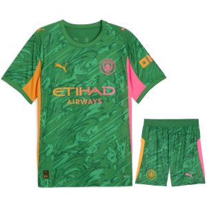 Maillot Kit Enfant Manchester City Domicile 2025 2026 Gardien Vert (1)
