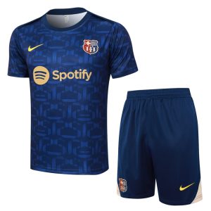 Ensemble Maillot Short Barca 2024 2025 Bleu Foncé