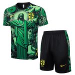 Ensemble Maillot Short Bresil 2024 2025 Vert Motif