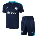 Ensemble Maillot Short Chelsea 2024 2025 Bleu Foncé
