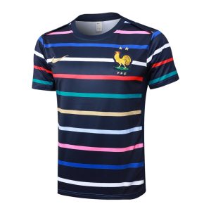 Ensemble Maillot Short Equipe de France 2024 2025 Bleu Motif