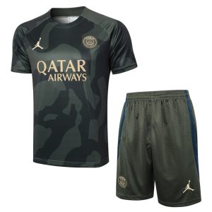 Ensemble Maillot Short PSG 2024 2025 Noir Vert