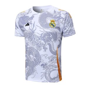 Ensemble Maillot Short Real Madrid 2024 2025 Blanc Dragon Gris