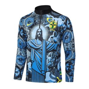 Survetement Bresil Training 2024 2025 Bleu Motif