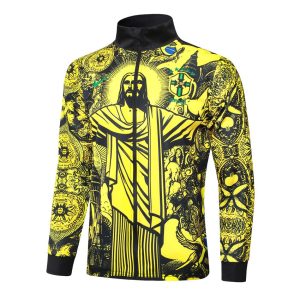 Survetement Bresil Veste 2024 2025 Jaune Motif