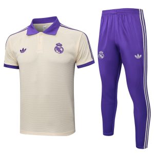 Survetement Real Madrid Polo 2025 2026 Beige Violet