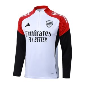 Survetement Arsenal Training 2025 2026 Blanc Rouge