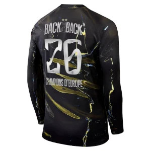 Maillot PSG Jordan Night 2 étoiles Champions D'Europe 26 Manches Longues (2)