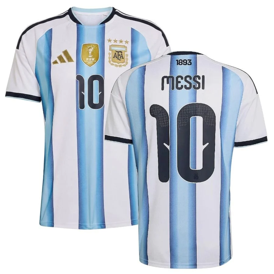 Maillot Argentine Domicile 4 Etoiles Messi (1)