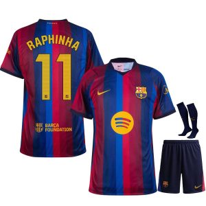 Maillot Barca Kit Enfant Domicile 2026 2027 Raphinha (1)