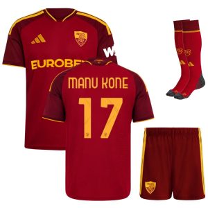Maillot Kit Enfant AS Roma Domicile 2026 2027 Manu Kone