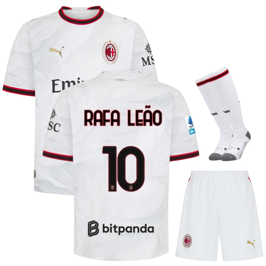 Equipación visitante del AC Milan 2026/2027 para niños - Rafael Leao