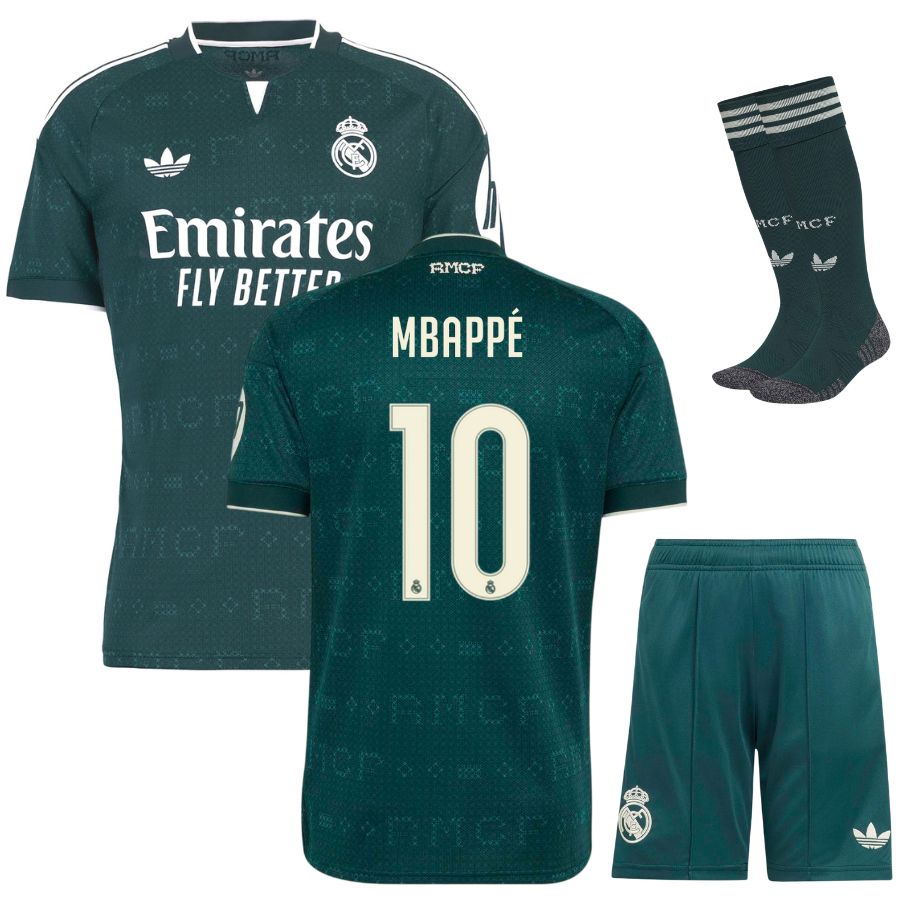 Equipación visitante infantil del Real Madrid 2026/2027 Mbappé