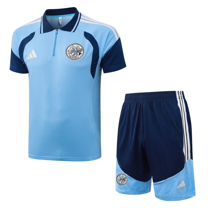 Survetement Ajax Polo 2026 2027 Bleu Ciel