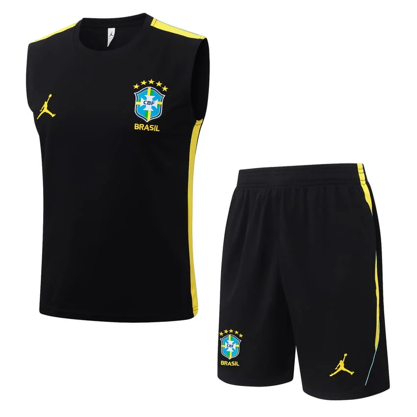 Debardeur Short Bresil 2026 2027 Noir Jaune