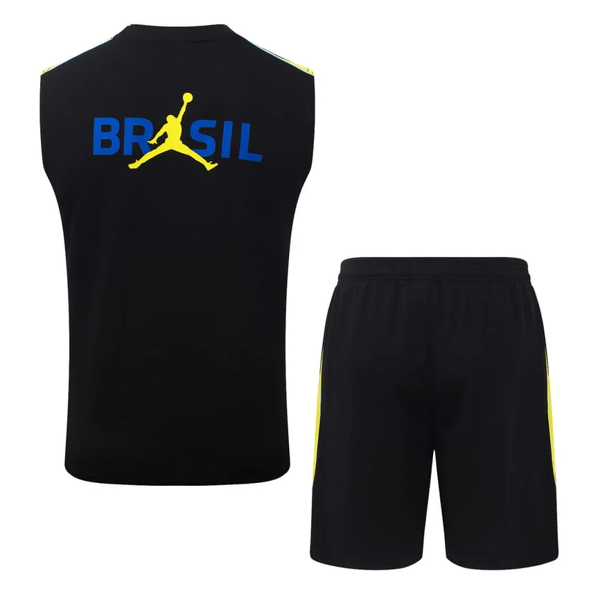Debardeur Short Bresil 2026 2027 Noir Jaune