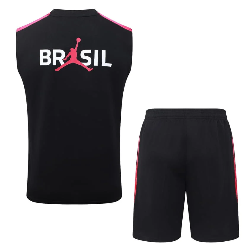Debardeur Short Bresil 2026 2027 Noir Rouge