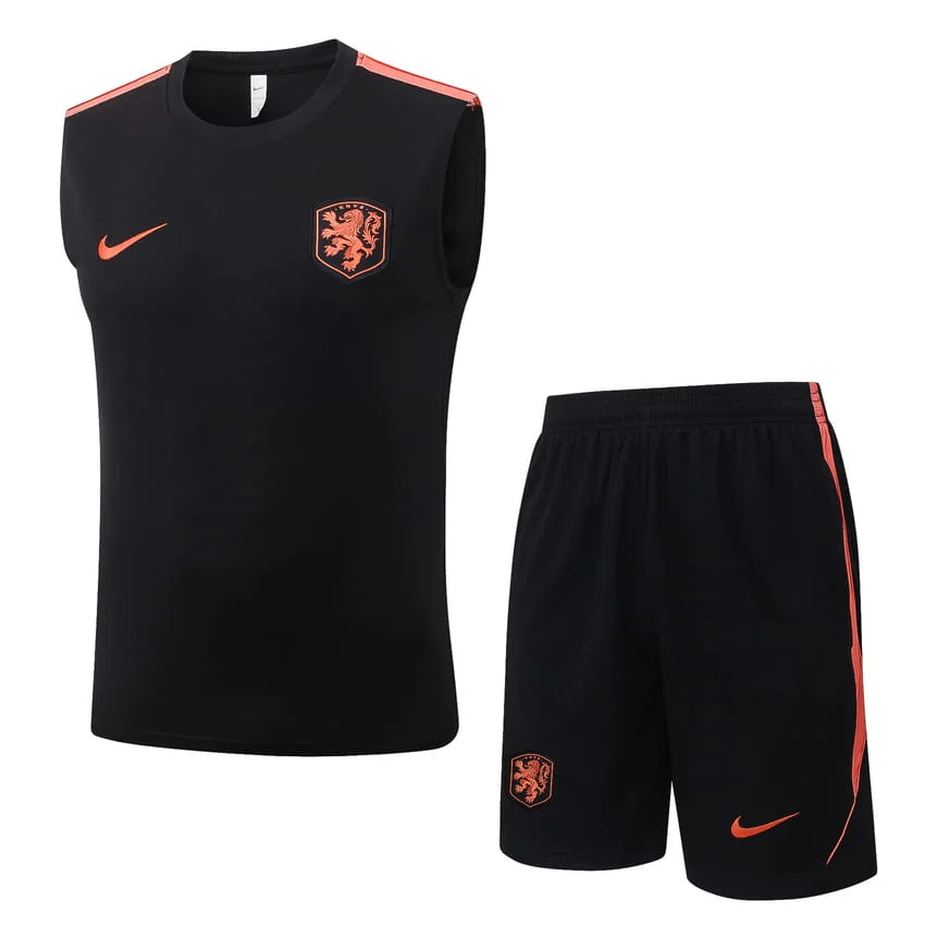 Debardeur Short Pays Bas 2026 2027 Noir Orange