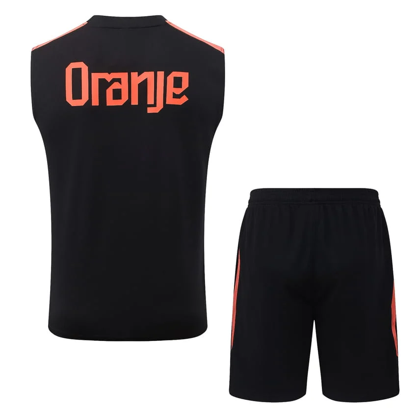 Debardeur Short Pays Bas 2026 2027 Noir Orange