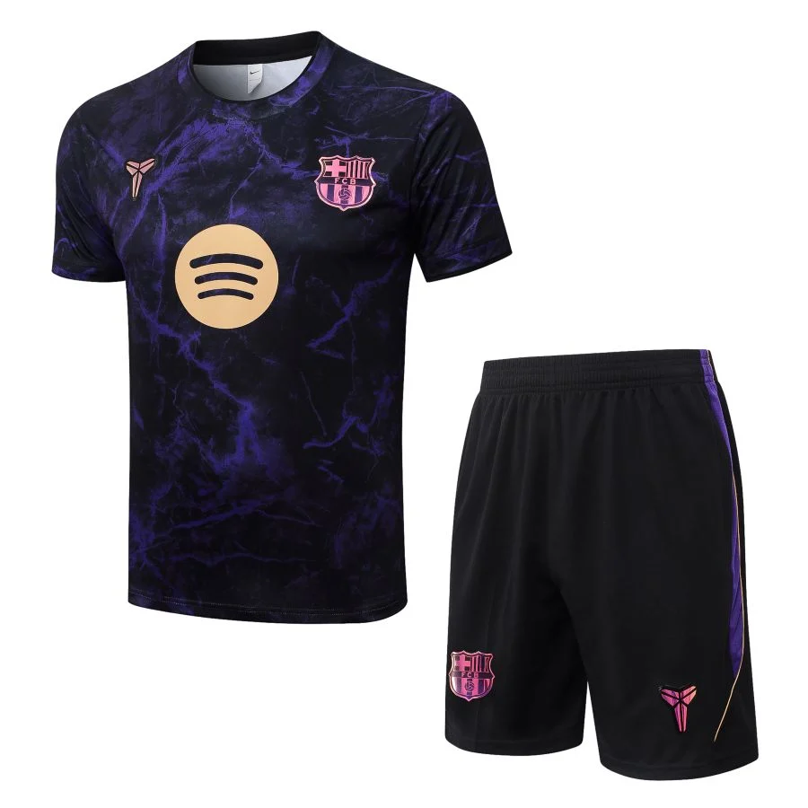Ensemble Maillot Short Barca 2026 2027 Noir Violet (1)