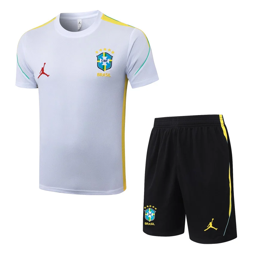 Ensemble Maillot Short Bresil 2026 2027 Blanc