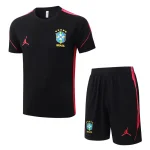 Ensemble Maillot Short Bresil 2026 2027 Noir Rouge