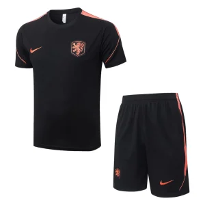 Ensemble Maillot Short Pays Bas 2026 2027 Noir Orange