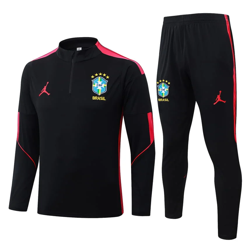 Survetement Bresil Training 2026 2027 Noir Rouge