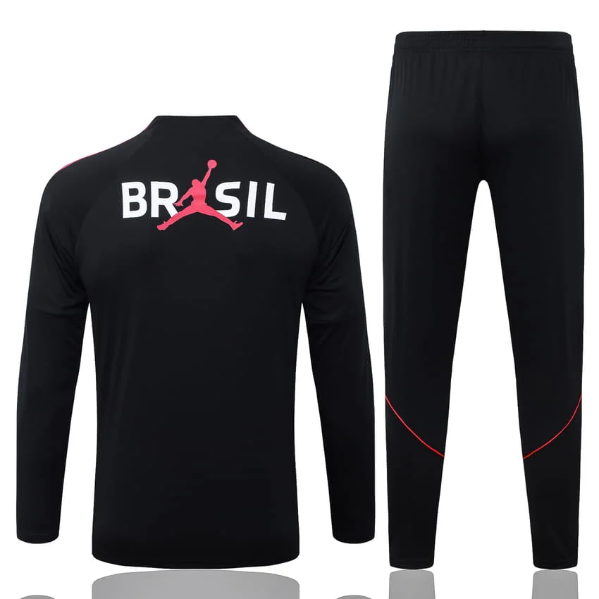 Survetement Bresil Training 2026 2027 Noir Rouge