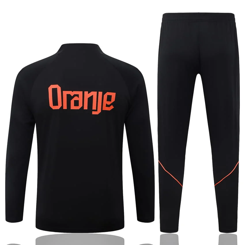 Survetement Pays Bas Training 2026 2027 Noir Orange