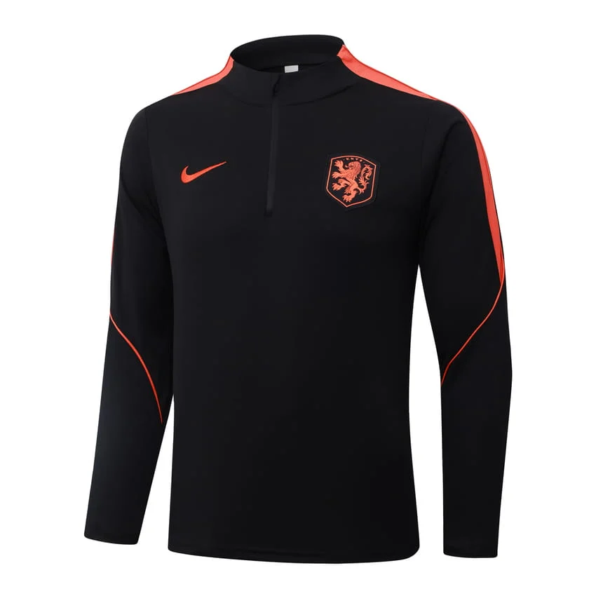 Survetement Pays Bas Training 2026 2027 Noir Orange