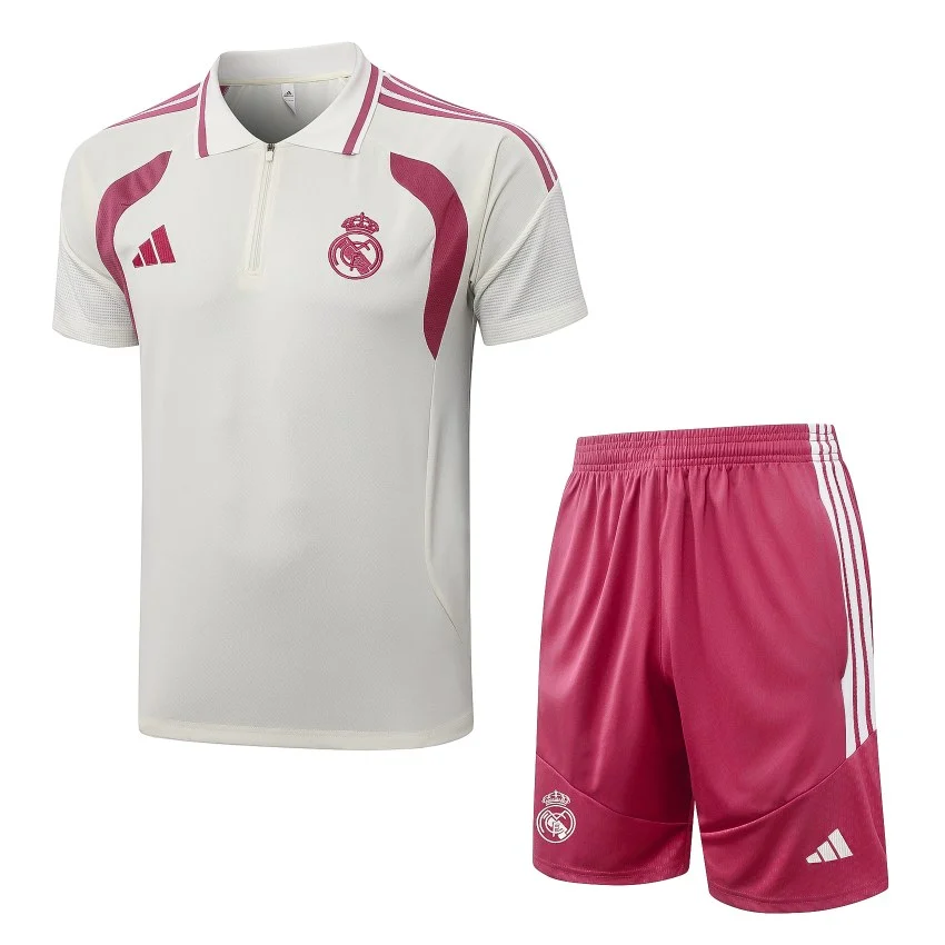 Survetement Real Madrid Polo 2026 2027 Beige Rouge