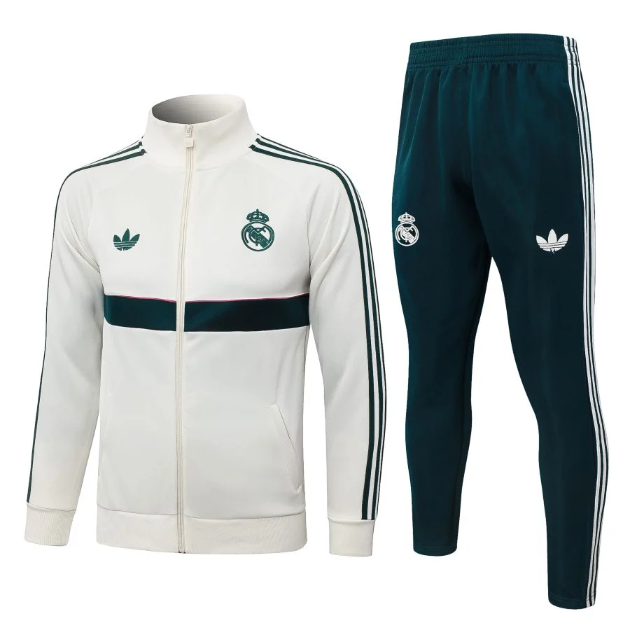 Survetement Real Madrid Veste 2026 2027 Blanc Vert (1)